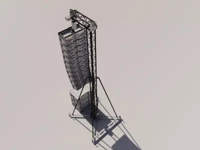 Concert Speaker Line Array Tower 3D model