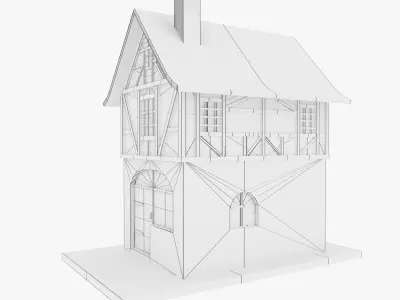 Medieval Building  Townhouse Low-poly 3D model