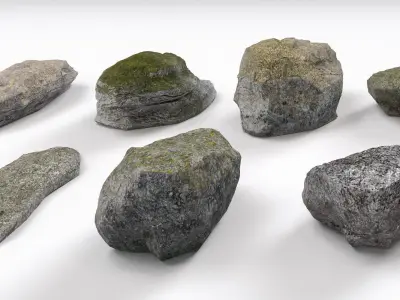 Photorealistic Rocks and Stones 3D model