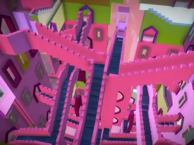 Squid Game Stairs Map 3D model