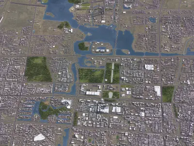 Yinchuan - 3D City Model Low-poly 3D model