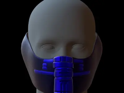 Gas mask helmet 3d model scifi Low-poly  Low-poly 3D model 328