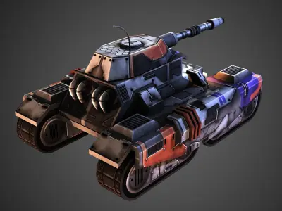 Low poly Future Tank Low-poly 3D model