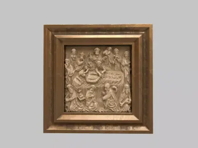 jesus mural photo frame hi poly 3D model