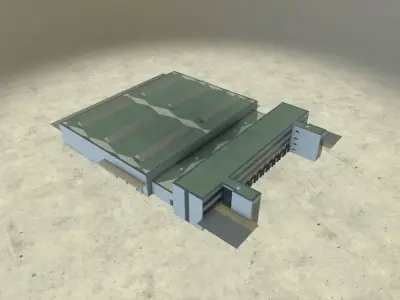 EDDB Hangar 2 Low-poly 3D model