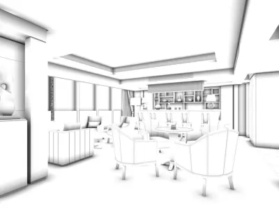 Business Restaurant - Coffee - Banquet  98 3D model