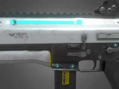 Sci-fi Gun Low-poly 3D model