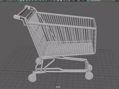Game Ready Shopping Cart Low-poly 3D model