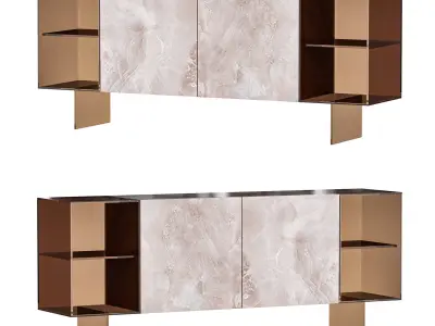 36e8 Glass Sideboard 04 3D model