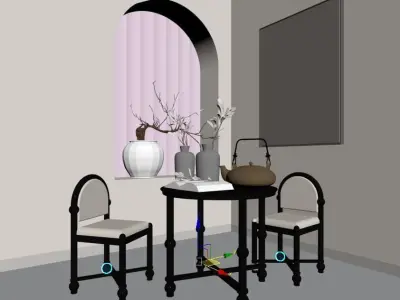 table and chairs 3d model 3D model