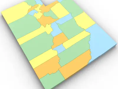 Utah Political Map 3D model
