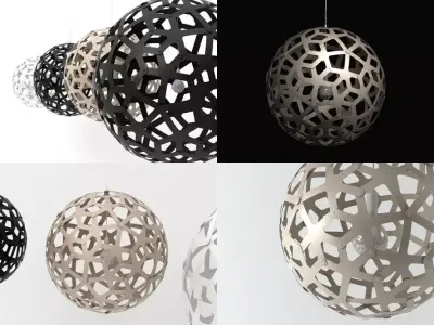 Coral four pendant lights 3D model