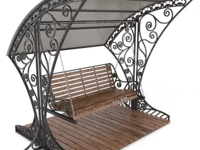 Stainless Steel Garden Swing 3D model