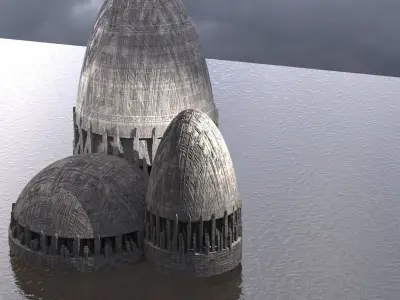 Sci Fi Domes  3 designs 3D model