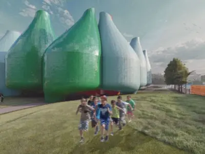 Parametric Design - Architectural Scene Low-poly 3D model