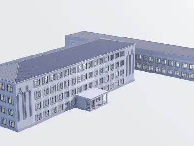 school Low-poly 3D model