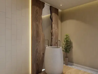 Wash basin Low-poly 3D model