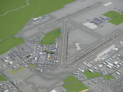 Colorado Springs- Airport - COS Low-poly 3D model
