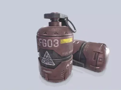 Scifi grenade Low-poly 3D model