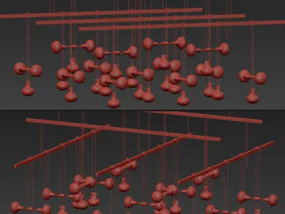 Suspenders 48 2-Tier Grid LED Suspension 3D model