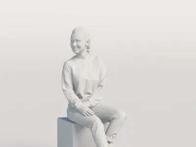 Humano Casual woman sitting and talking 0218 Free 3D model