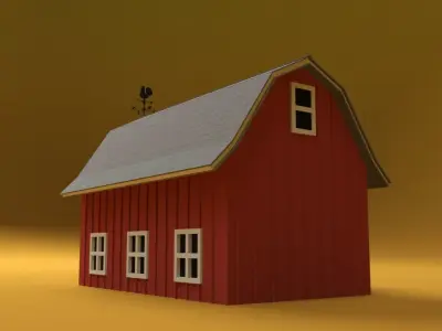 Cartoon Barn 3D model
