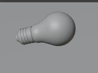 Realistic Bulb light on wooden table 3D model
