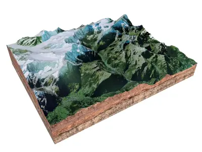 Lauterbrunnen Alps Switzerland 3D model
