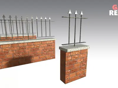 Brick Wall Pack PBR - Modular - Version 1 -  Low-poly 3D model