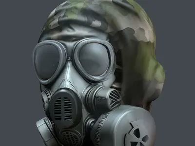 Helmet 3d model military combat Military scifi helmet Low-poly  Low-poly 3D model