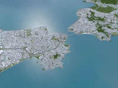 Florianopolis State of Santa Catarina Brazil 60km Low-poly 3D model