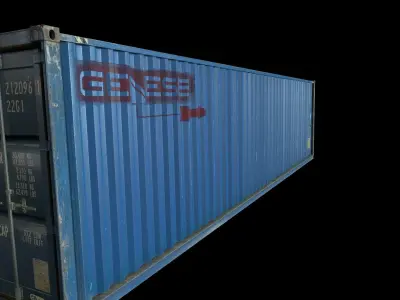 Blue Shipping Container  Low-poly 3D model