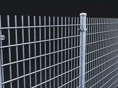 Metal Fence Panel Low-poly 3D model