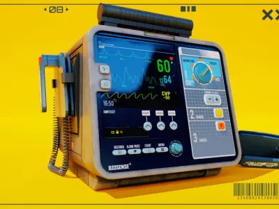 GV SCIFI CONSOLE 006 Desfibrilator Low-poly 3D model