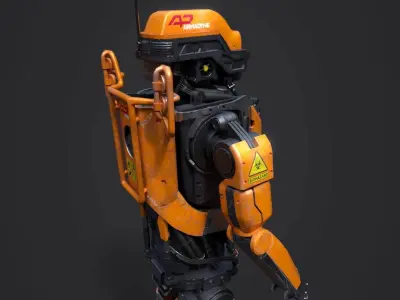 Elysium Droid Orange Skin - Factory Robot Low-poly 3D model
