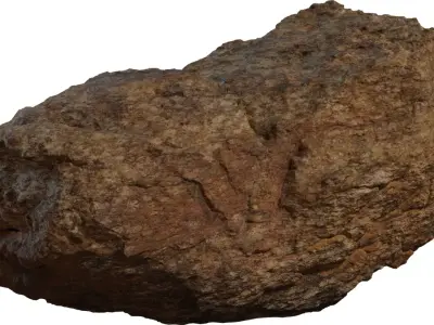 Photorealistic Granite Boulder Low-poly 3D model