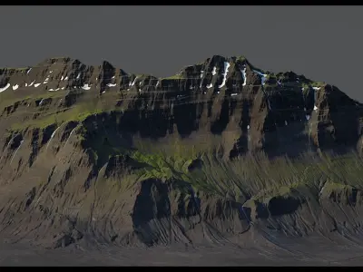 Iceland mountain Pack 3D model