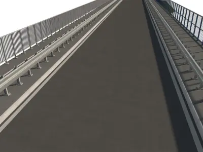 Road bridge one lane 02 3D model