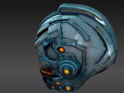 Cyber Pumpkin 3D Model Futuristic Sci-Fi Jack-O-Lantern 3D model