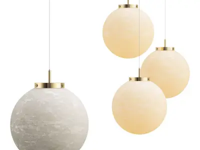 TRANQUILLO marble sphere pendant light 3D model