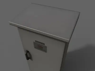 PBR Electric Box Grey V5 Low-poly 3D model