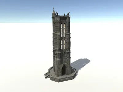 Tour Saint Jacques Low-poly 3D model