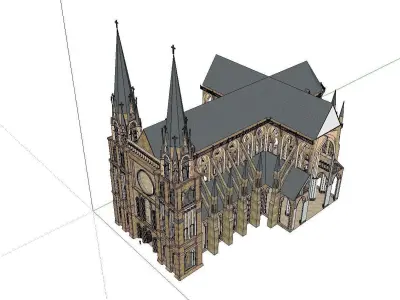 Architecture-Religion-God-Culture-Temple-0116 church with spi... 3D model