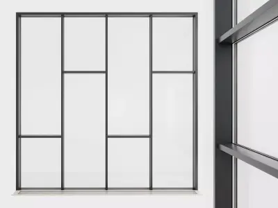 Panoramic glazing Stained glass 34 Low-poly 3D model