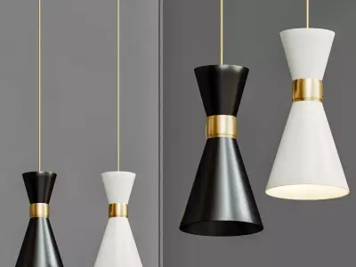 Delightfull black white cairo pendan light 3D model