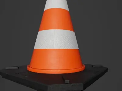Pylone traffic cone Low-poly 3D model