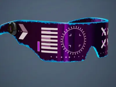 Sci Fi Glasses Goggles v2 Pack Low-poly 3D model