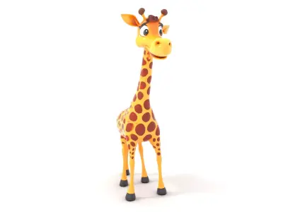 Cheerful Giraffe Cartoon model pack Low-poly 3D model