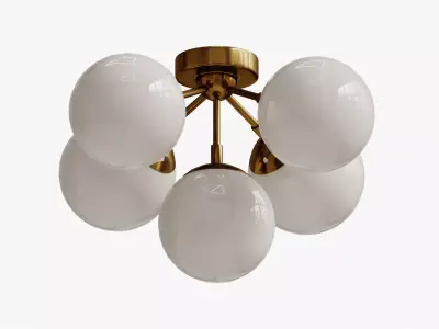 CEILING LAMP MODO 5 BRASS COLOR MILK 3D model