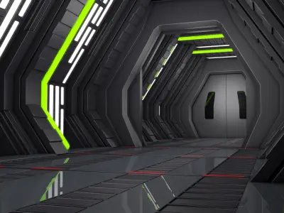 Sci Fi Corridor 3D model 82